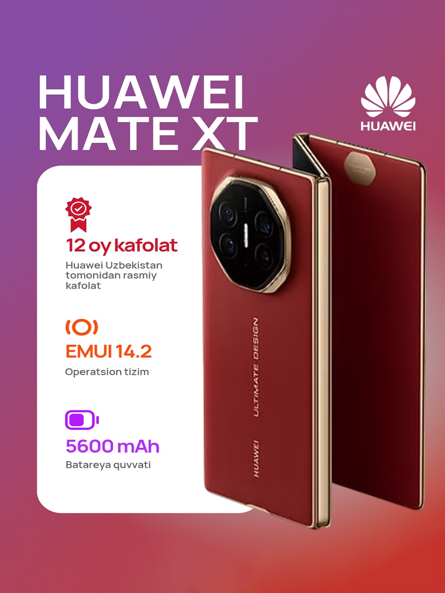 Купить Huawei Mate XT Red 16/1 ТБ в Ташкенте — цена, рассрочка, отзывы ⭐ Olcha.uz