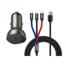 Автомобиль зарядловчи 2USB TZCCBX-0G 3x1