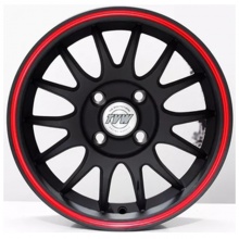 Diska mashina uchun R13 220 4-114 MATT BLACK REDLINE 4 ta