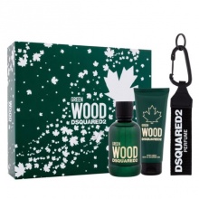 Dsquared2 Green Wood (M) Set EDT 100ml + B & Sg 100ml + Black Key Ring
