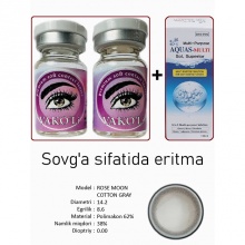 Rangli kontakt linzalari Vakoli ROSE MOON COTTON GRAY 2 dona + Eritma