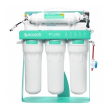 Фильтр обратного осмоса Ecosoft P'URE AquaCalcium Mint с насосом на станине, мембрана 75gpd DuPont, картридж AquaCalcium обогащает минералами, дренаж 1:1