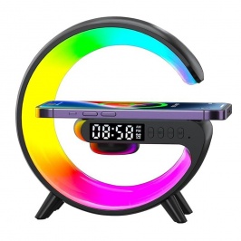 Беспроводная колонка, беспроводная зарядка, ночник RGB, FM радио, часы RGB 5in1 Беспроводная колонка, беспроводная зарядка, ночник RGB, FM радио, часы RGB 5in1