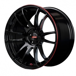 Диска машина учун R15 R123 Gloss Balck red lip 4*100 ET35 CB56.5 4 та