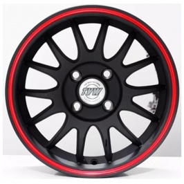 Diska mashina uchun R13 220 4-114 MATT BLACK REDLINE 4 ta