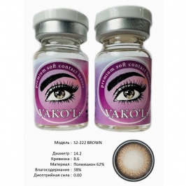 Цветные контактные линзы Vakoli S2-222 BROWN 2 шт