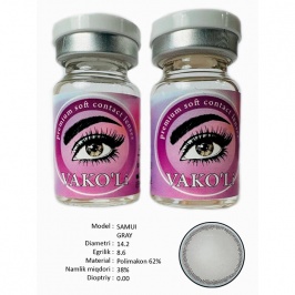 Рангли контакт линзалари Vakoli SAMUI GRAY 2 дона