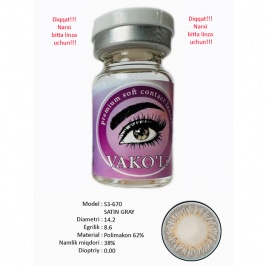 Рангли контакт линзалари Vakoli S3-670 SATIN GRAY 1 дона