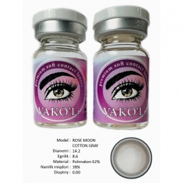 Rangli kontakt linzalari Vakoli ROSE MOON COTTON GRAY 2 dona