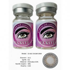 Рангли контакт линзалари Vakoli S3-661 SUGAR GRAY 2 дона