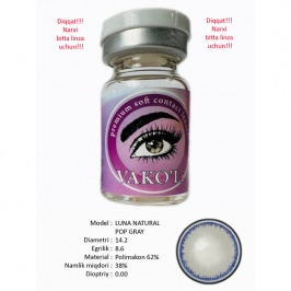 Rangli kontakt linzalari Vakoli LUNA NATURAL POP GRAY 1 dona