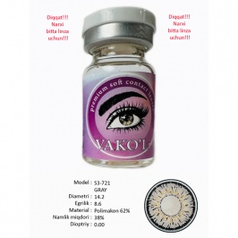 Рангли контакт линзалари Vakoli S3-721 GRAY 1 дона
