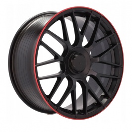 Диска машина учун R17 79002 5-112 MATT BLACK LIP RED 4 та