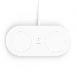 Беспроводное зарядное устройство Belkin Wireless Dual Pads Charging Qi, 15W Белый (WIZ008VFWH)