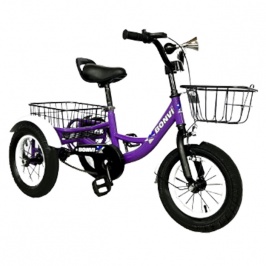 Bolalar uchun savatli uch g‘ildirakli velosiped VL-105 binafsha rang 16 Bolalar uchun savatli uch g‘ildirakli velosiped VL-105 binafsha rang 16