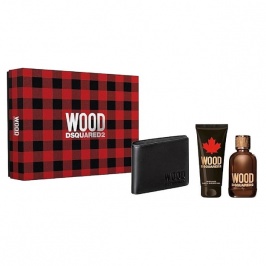 Dsquared 2 Wood Pour Homme 3 Piece Set (100ml EDT +100ml Sg + Wallet)