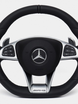 Автомобильный руль Mercedes 205 Tiptronik, чёрный кожанный
