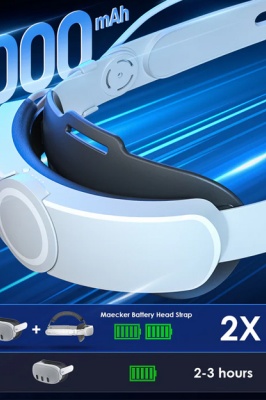 Ремень MaeckerVR Elite  аккумулятором емкостью 6000 мАч для Meta Quest 3