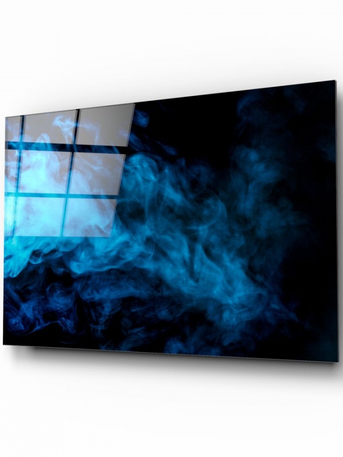 Moviy tutunli shisha sanʼati (72x46)
