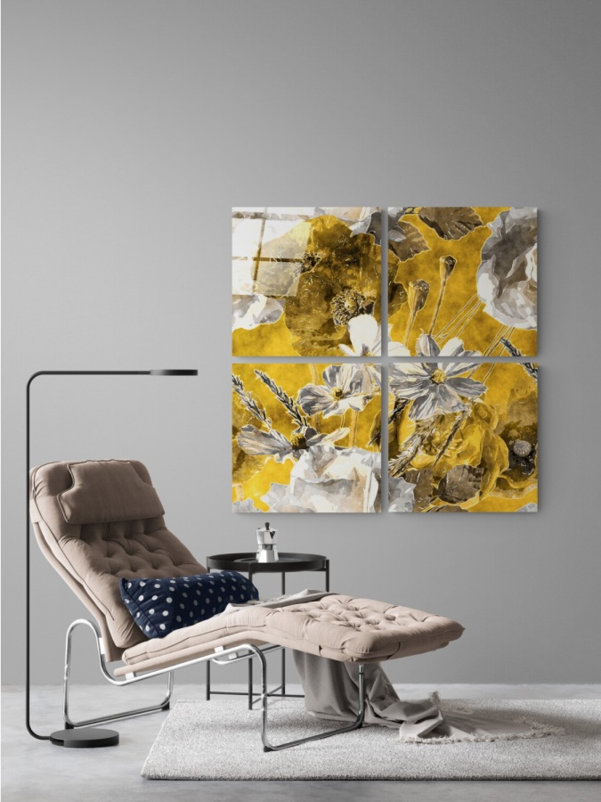 Kuz gullari Quadro Shisha devor rasmlari (60x60)