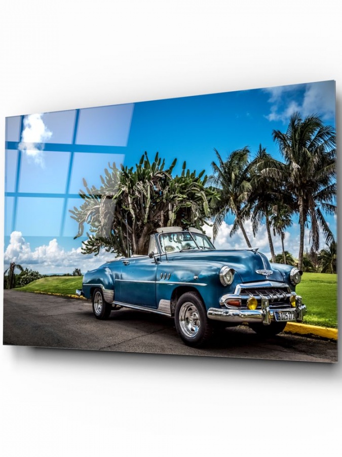 Chevrolet Classic Car Glass Art (72x46)