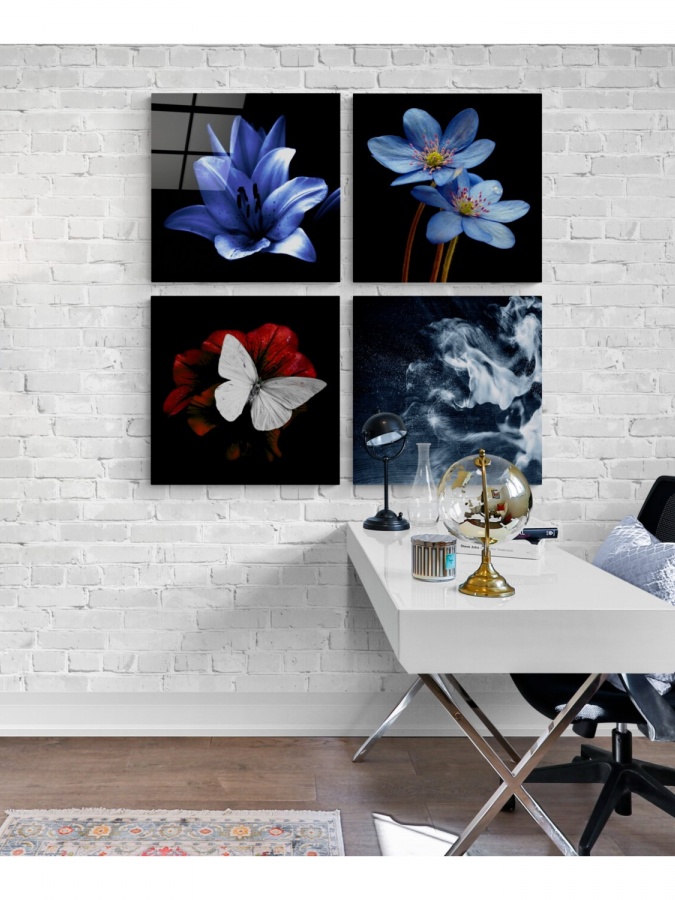 Цветы Quadro Glass Wall Art (60x60) 8682421198997