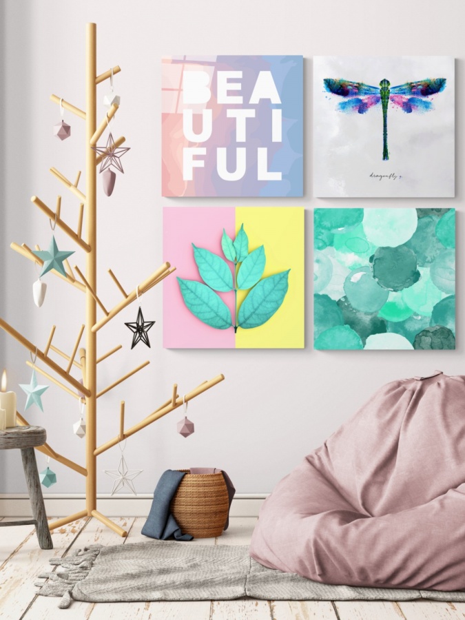 Красота Quadro Glass Wall Art (40x40) 8682421197914