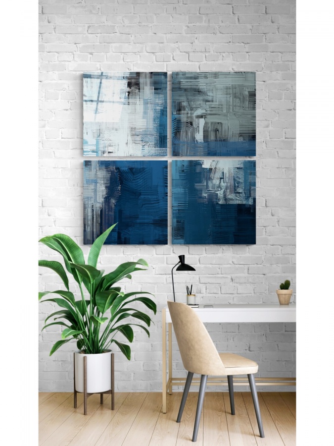 Blue Touch Quadro Glass Wall Art (60x60)