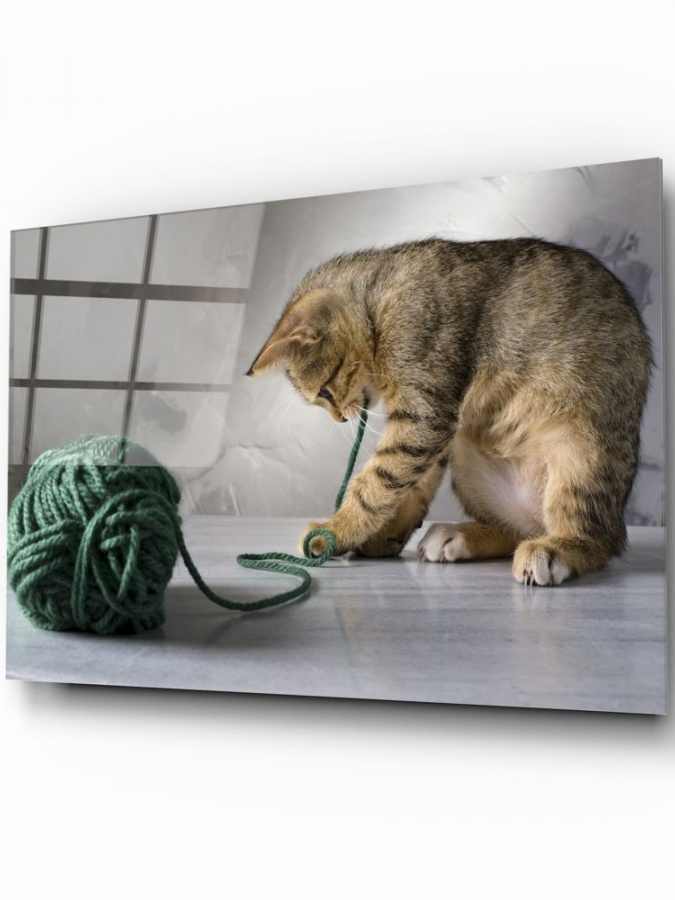 Cat Glass Art (110x70)