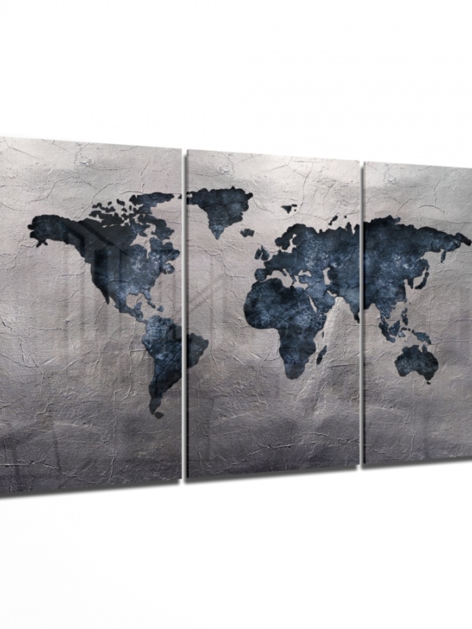 Jahon xaritasi Mega Glass Wall Art (72x46)