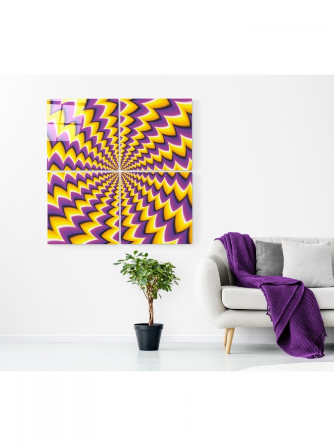 Sariq Illusion Quadro Shisha devor rasmlari (60x60)