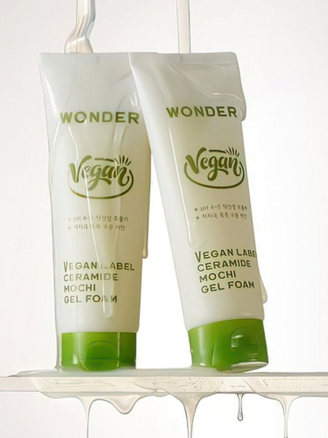 Yuz uchun tozalash ko‘pik WONDER VEGAN LABEL CERAMIDE MOCHI LOW pH GEL FOAM 180 ml