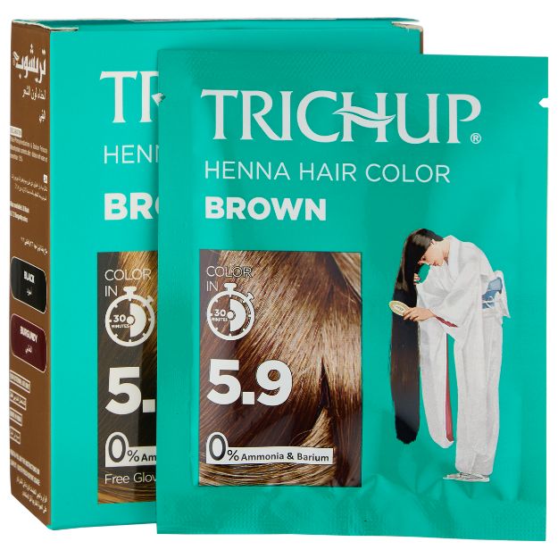 Xina bo‘yoq Trichup Henna Hair Color - Brown 6*10gr (raqamli)