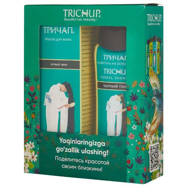 Trichup Qora zira yog‘i va shampun bilan soch to‘plami 200ml