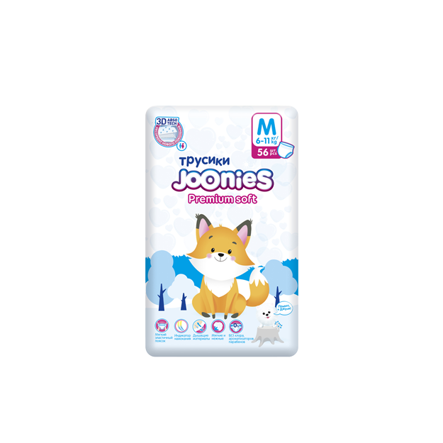 Tagliklar Joonies Premium Soft M (6-11kg) 56 dona