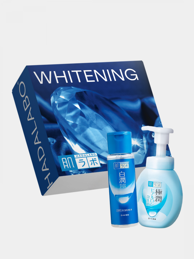 Подарочный бокс от Hada Labo Whitening (отбеливающий лосьон и пенка для умывания)