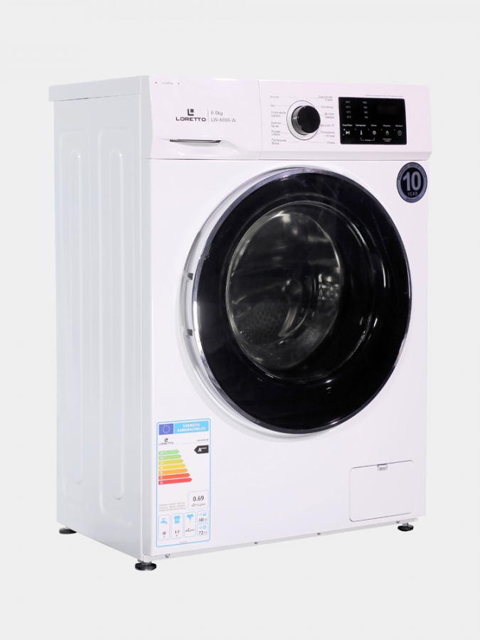 Kir yuvish mashinasi Loretto LW-6006W invertor, 6 kg