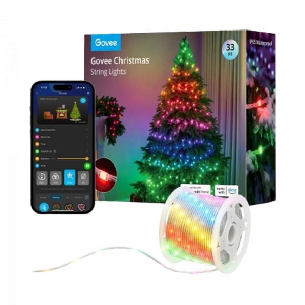 Garland Smart LED Govee H70C2 Christmas Light RGB, IP65, 20m, shaffof kabel