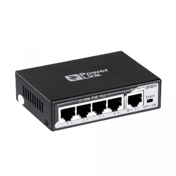 Kommutator 2E POWERLINK SP401F boshqarilmaydi (4xFE PoE+ 1xFE Uplink 55W)