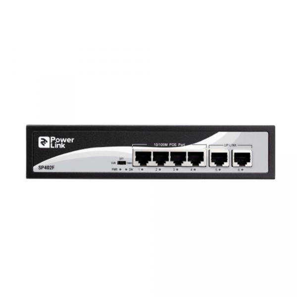 Коммутатор 2E PowerLink SP402F неуправляемый (4xFE PoE+2xFE Uplink 55Вт)