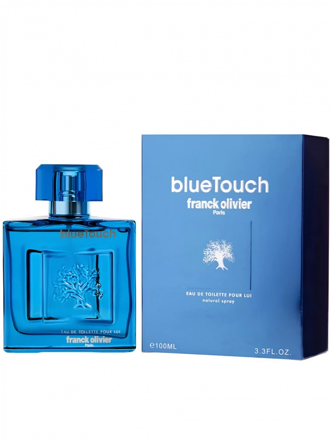 Franck Olivier Blue Touch EDT — erkaklar uchun tualet suvi, yog‘ochli‑fujer (Woody Fougere) notalar, 100 ml, Frantsiya