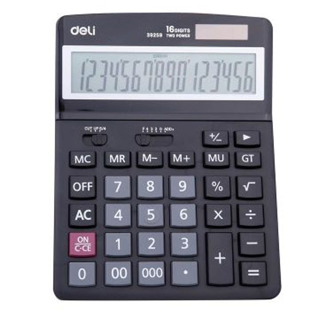 Kalkulyator 16 raqamli qora rang. 192,8 148,5 45,5 Deli E39259