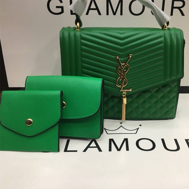 Женская Сумка Yves Saint Laurent (Кошелёк) АРТ 2354 Зеленый