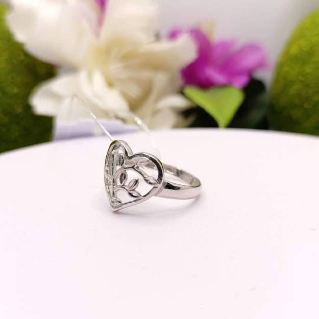 Rodiy bilan qoplangan nozik 925 sterling kumush yurak ART 1025