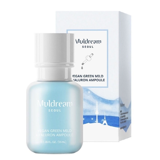 Intensiv namlovchi ampulali yuz zardobi Muldream Vegan Green Mild Hyaluron Ampoule 55 ml