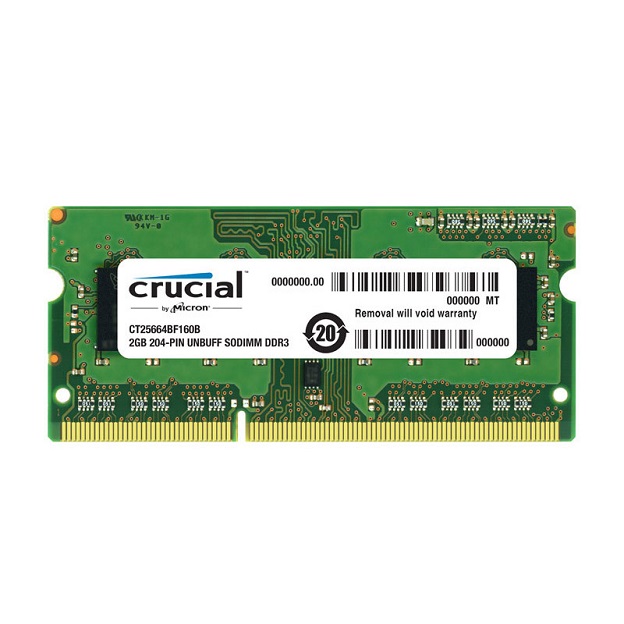 Tezkor xotira Crucial 8GB DDR3 SODIMM 1600Mhz