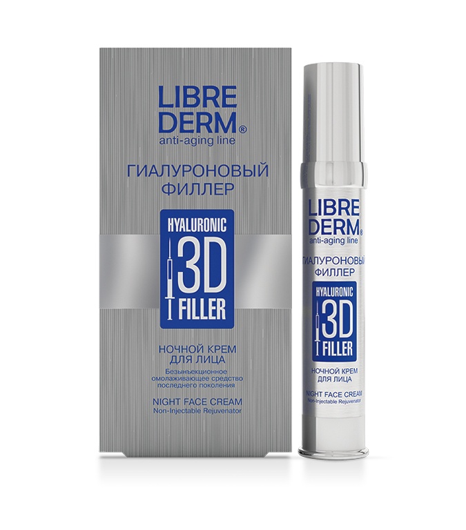 Librederm Gialuronoli 3D Filler tungi krem yuz uchun, 30 ml