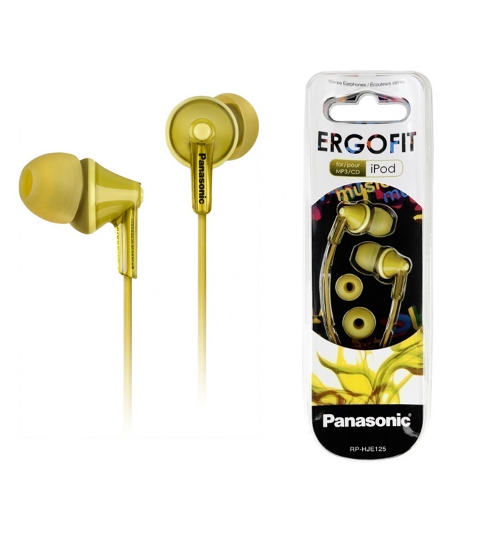 Panasonic Earphones Yellow ERGOFIT RP-HJE125