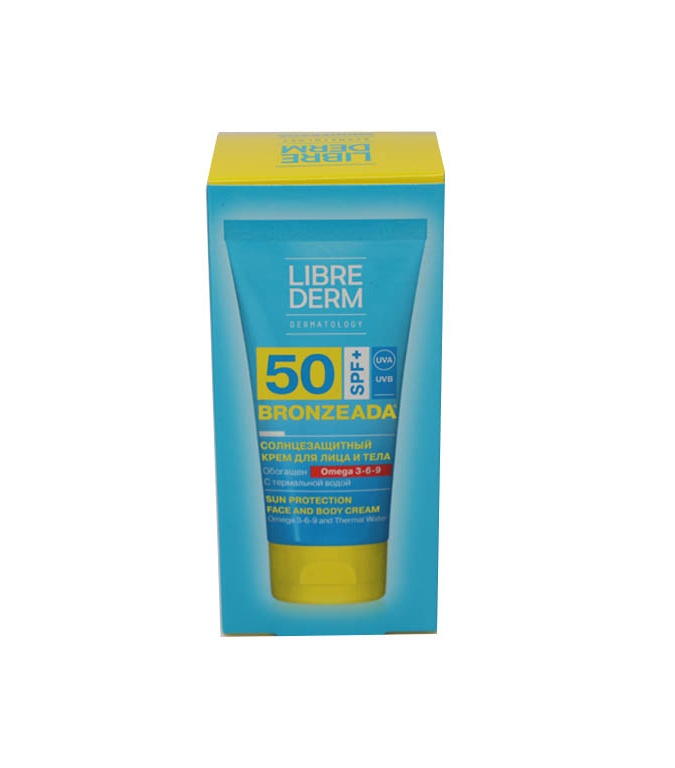 Librederm Bronzeada Солнцезащитный крем SPF50 с Омега 3-6-9 и термальной водой, 150 ml