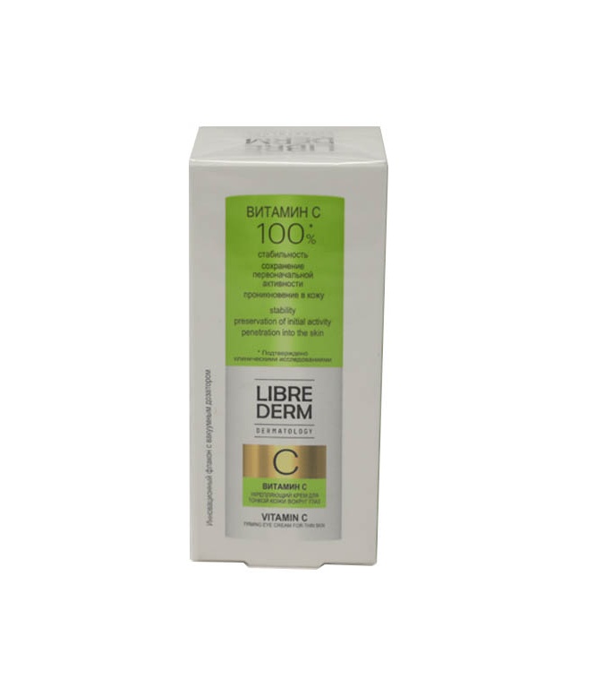 Librederm Dermatology Витамин С укрепляющий крем для тонкой кожи вокруг глаз, 15 ml